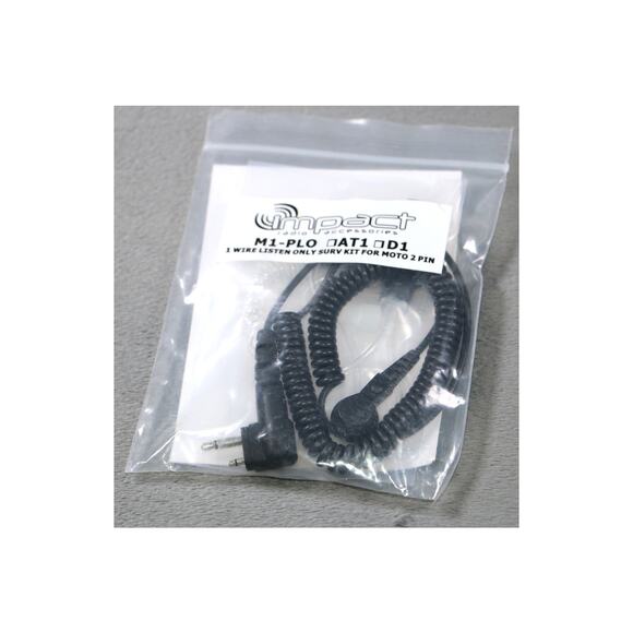 Impact M1-PLO 1-Wire Listen-Only Surveillance Earpiece Kit for Motorola 2-Pin - Picture 3 of 13